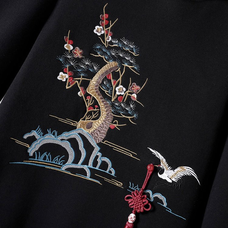 Millennium Tree Embroidery Hoodie Sweatshirt Dress - Embrace Nature's Elegance! 🌳👗
