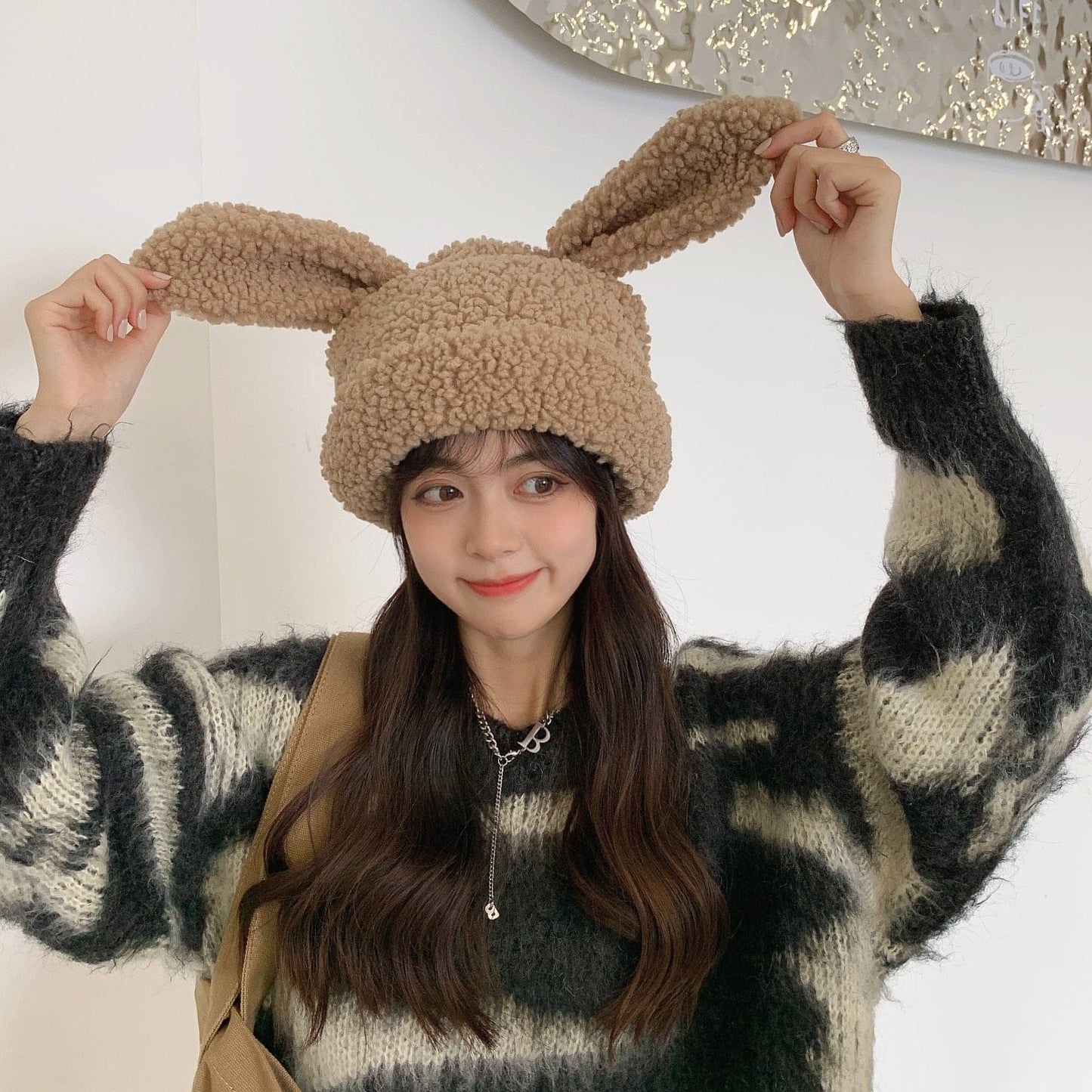 Kawaii Fluffy Rabbit Ears Wooly Hat