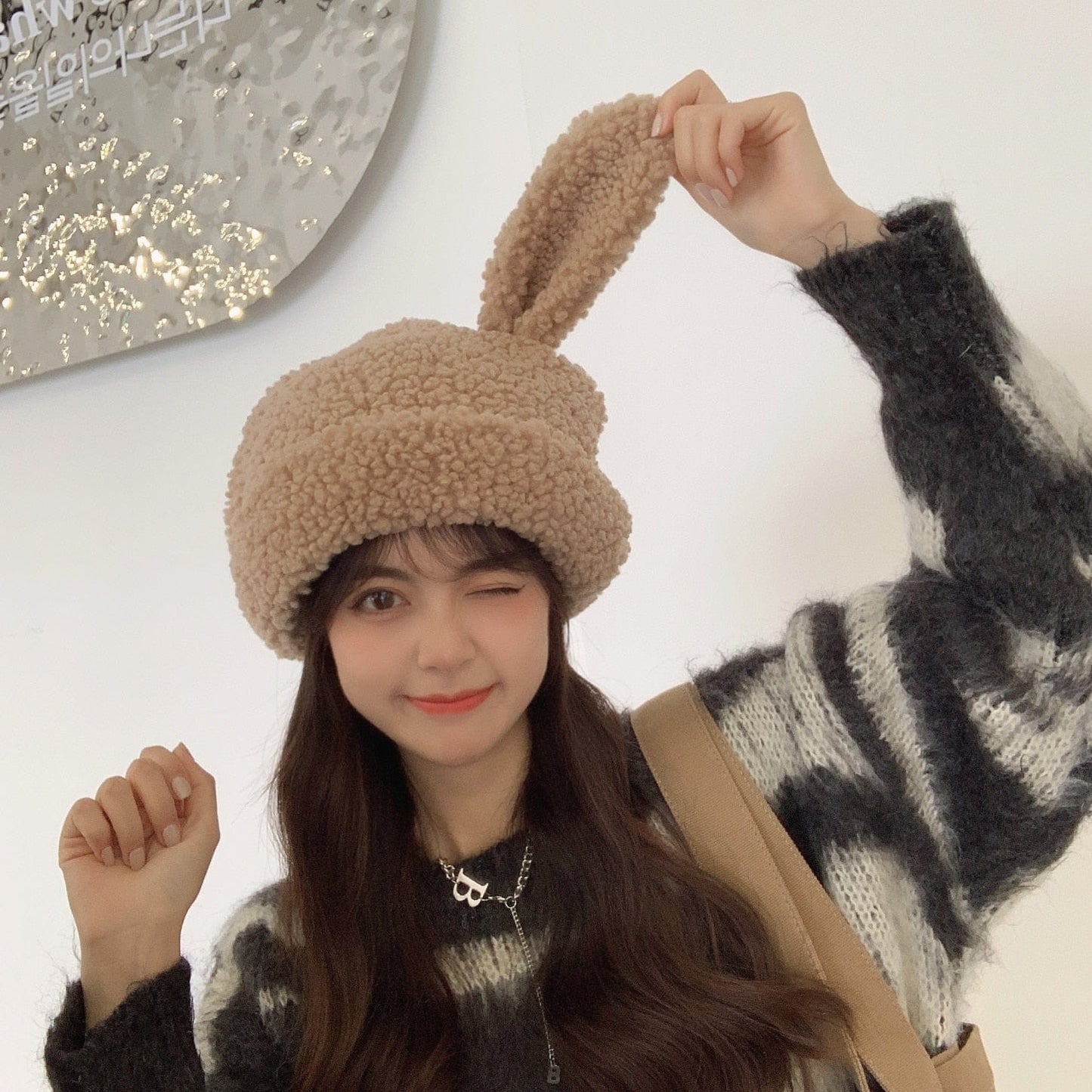 Kawaii Fluffy Rabbit Ears Wooly Hat