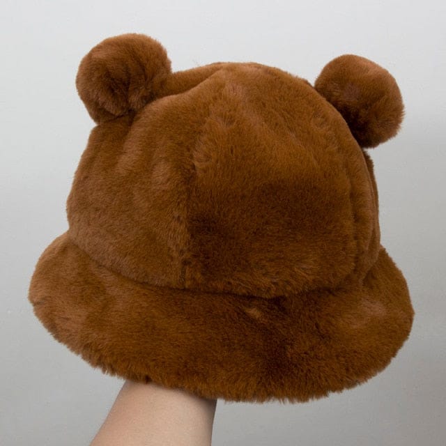 Fluffy Teddy Ears Bucket Hat