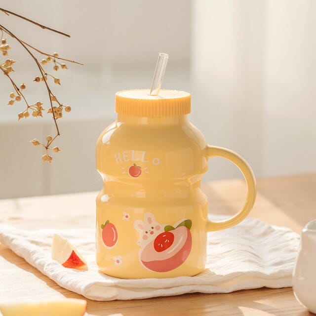 Fruity Ceramic Milk Bottle Mug