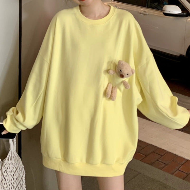 Kawaii Bliss: Bear Pocket Sweatshirt - Snuggle Up in Cute Comfort! 🐻💜