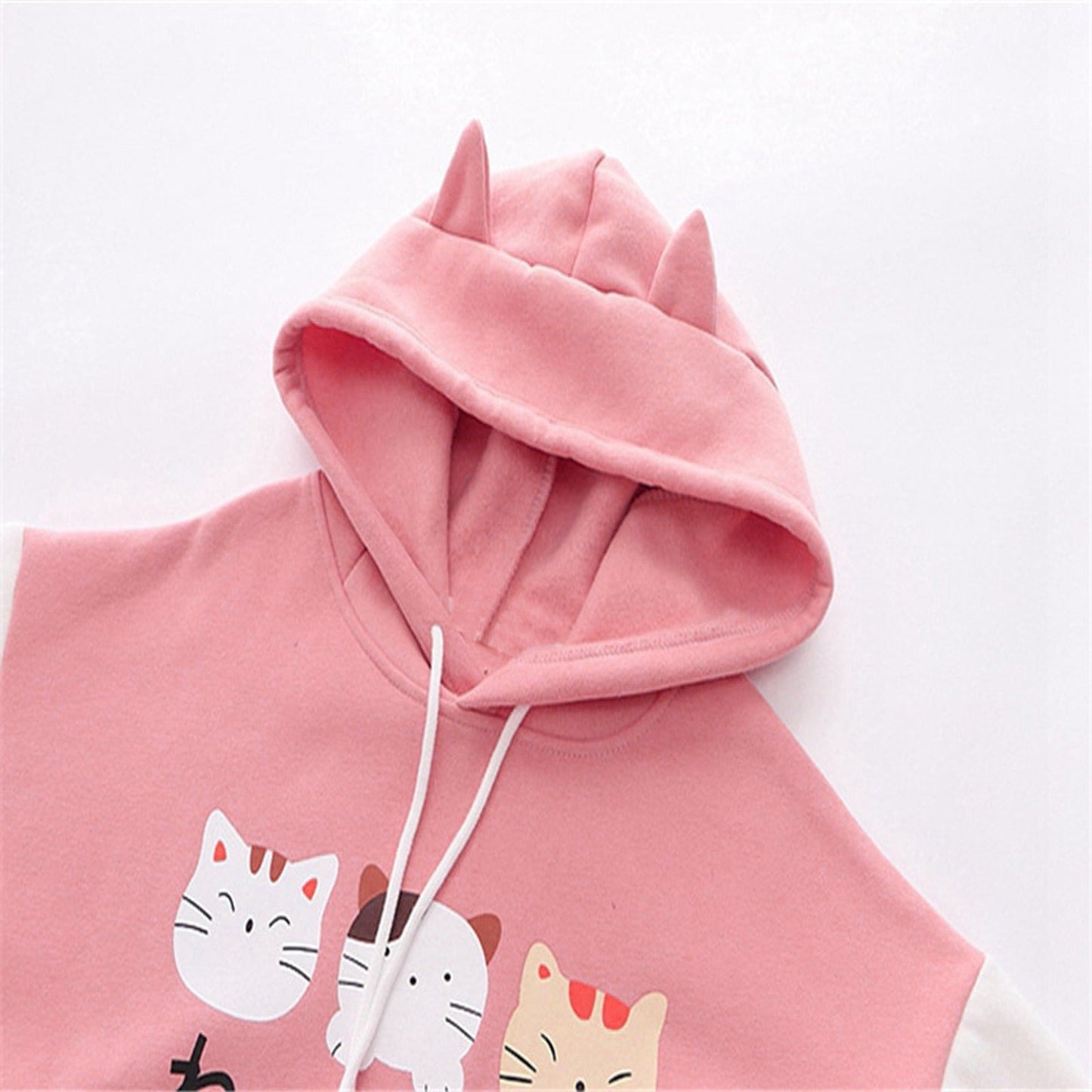 Whiskered Whimsy: Harajuku Cartoon Kitty Cat Letter Hoodie - Purr-fectly Cute Comfort! 🐾💖