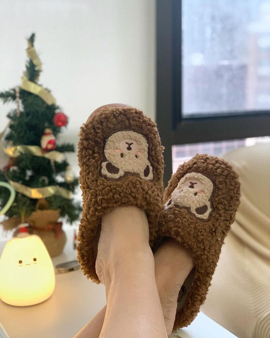 Kawaii Plush Bear Fluffy Cute Slippers