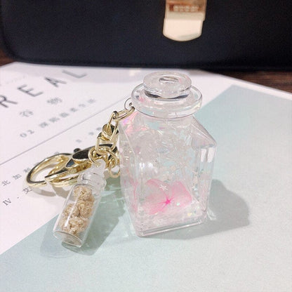 Immortal Flower Liquid Bottle Keychain