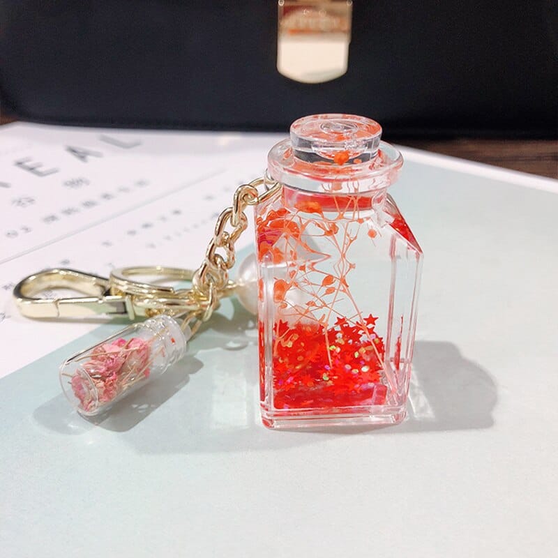 Immortal Flower Liquid Bottle Keychain