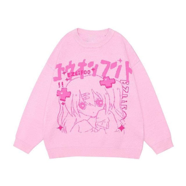 Buy Cartoon Anime Knitted Sweater Men Winter Oversized Men's Rock Hip Hop  Rap Pullover Women Jumper Ugly Sweater Online at desertcartINDIA
