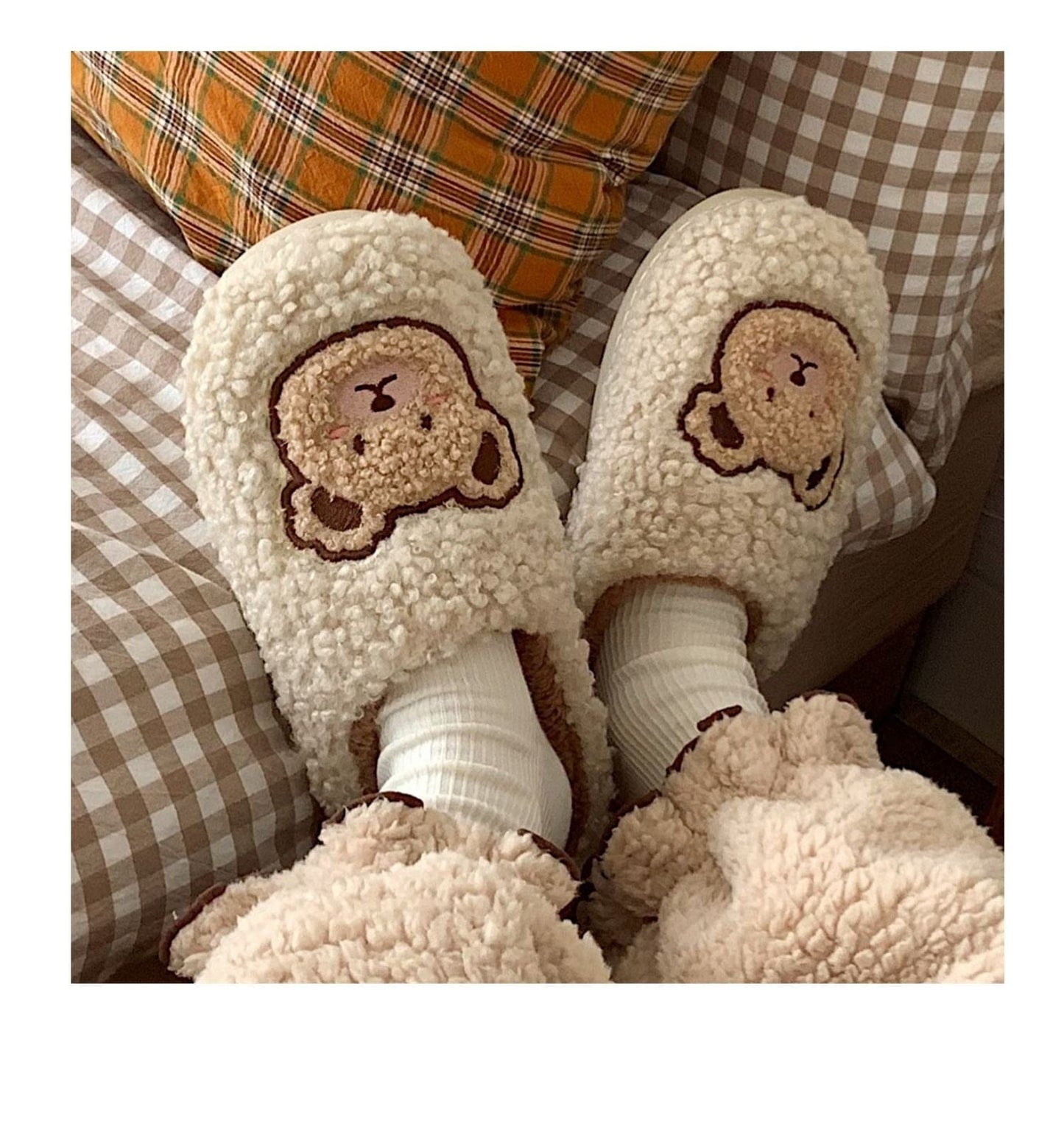 Kawaii Plush Bear Fluffy Cute Slippers