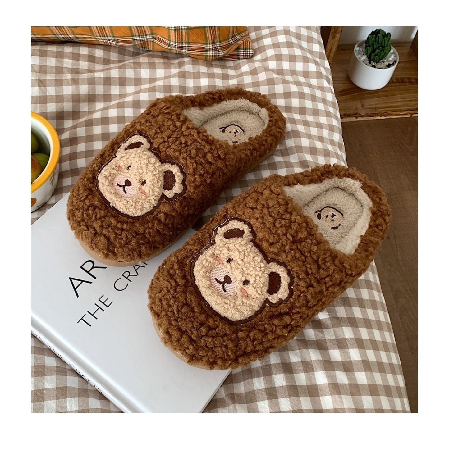 Kawaii Plush Bear Fluffy Cute Slippers