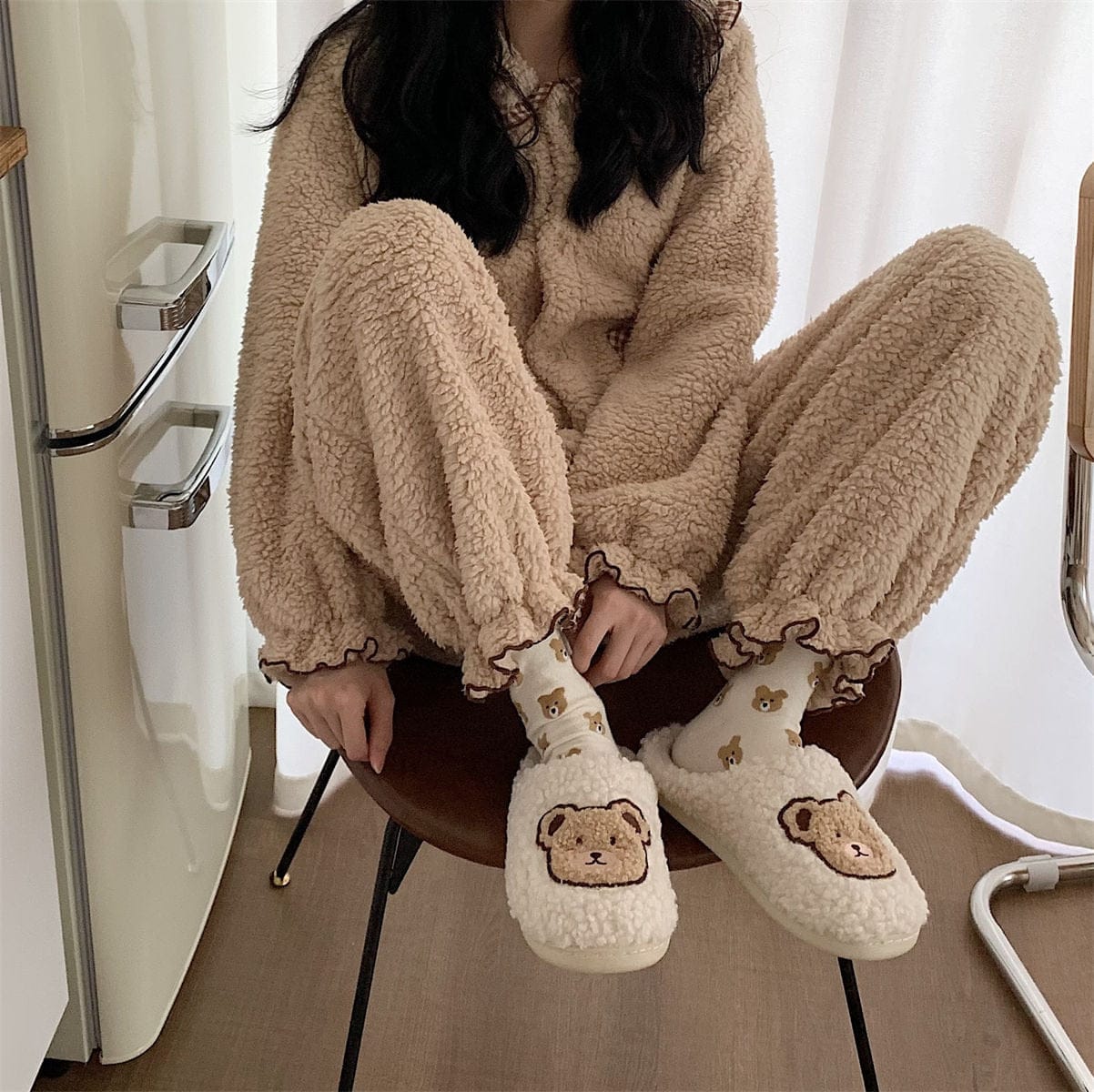 Kawaii Plush Bear Fluffy Cute Slippers