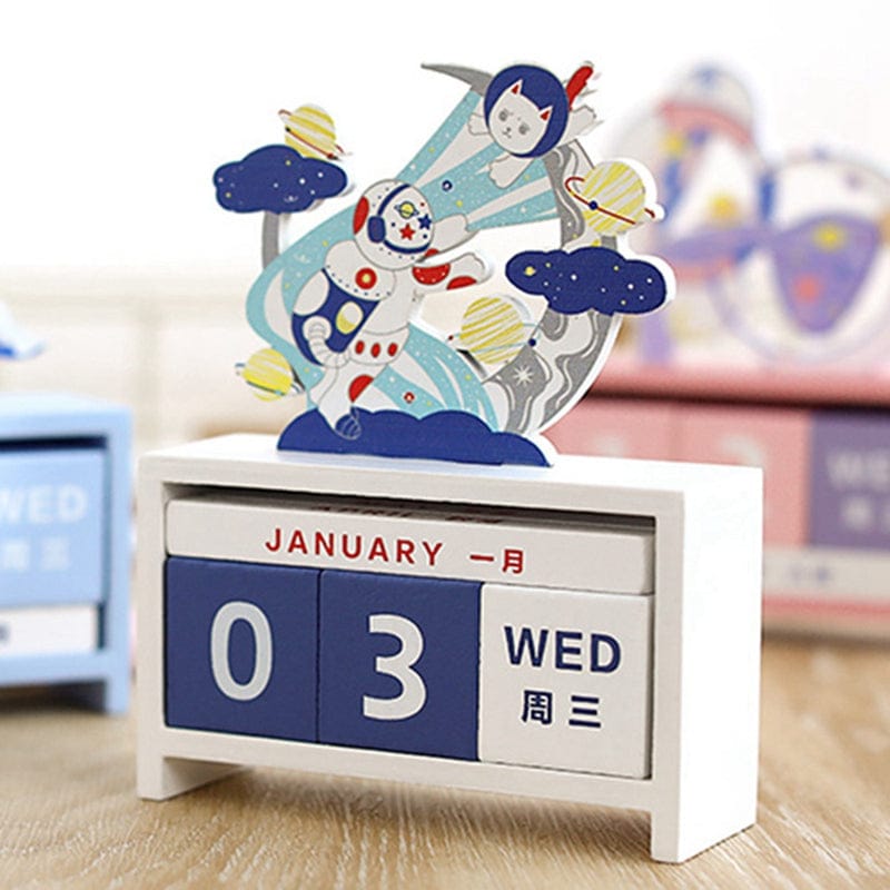 Kawaii Blocks Wooden Desk Calendar