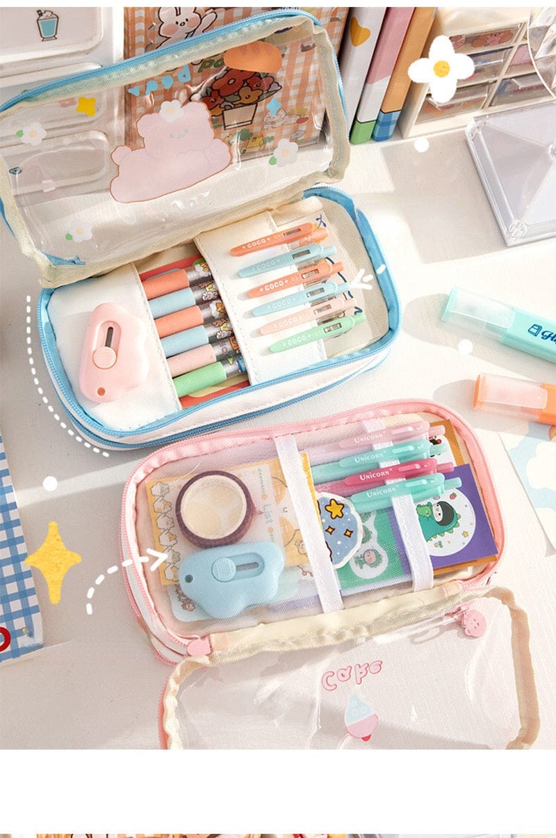 Buy Fancy Transparent Pencil Case (Blue) For School Kids Online in India -  Smily Kiddos