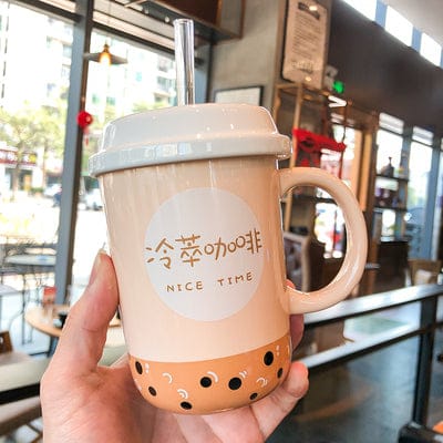 Kawaii Ceramic Coffee Boba Mug