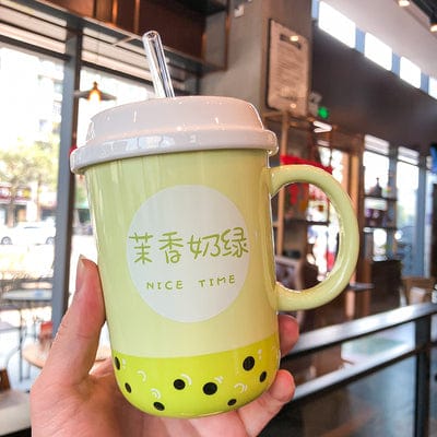 Kawaii Ceramic Coffee Boba Mug