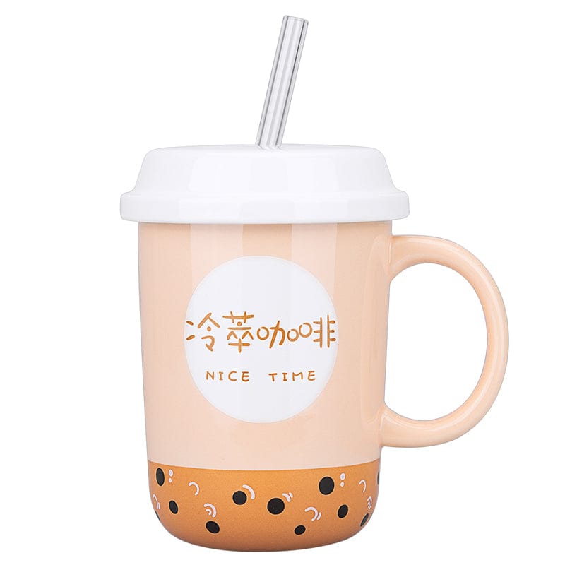 Kawaii Coffee Cup, Mug Kawaii Straw, Glass Strawberry