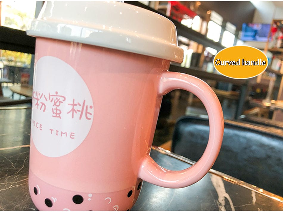 Kawaii Ceramic Coffee Boba Mug