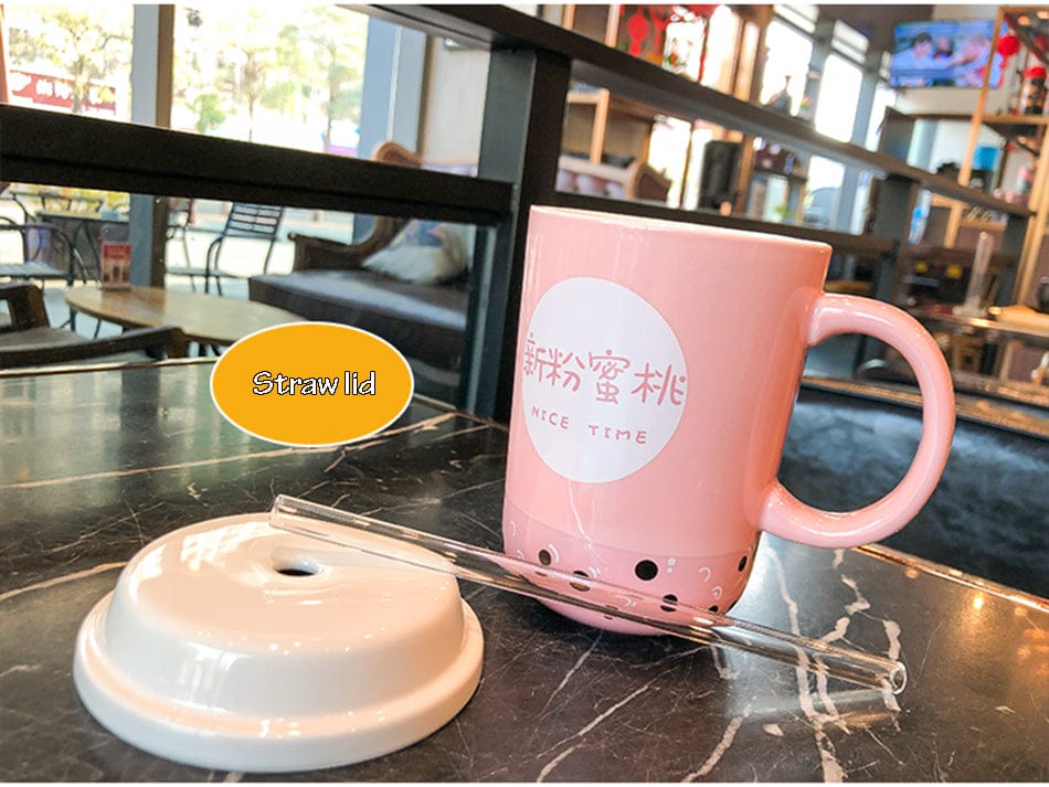 Kawaii Ceramic Coffee Boba Mug