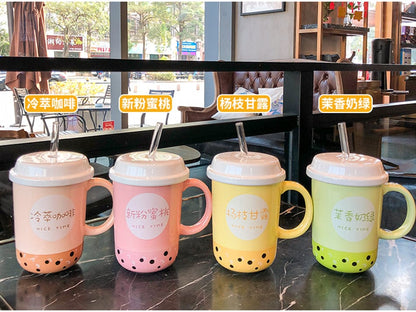 Kawaii Ceramic Coffee Boba Mug