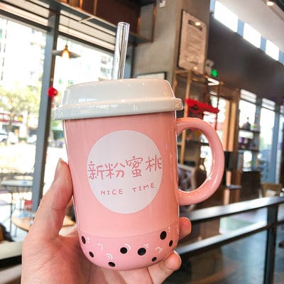 Kawaii Ceramic Coffee Boba Mug