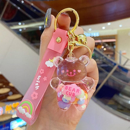 Kawaii Cute Chubby Bear Quicksand Keychain