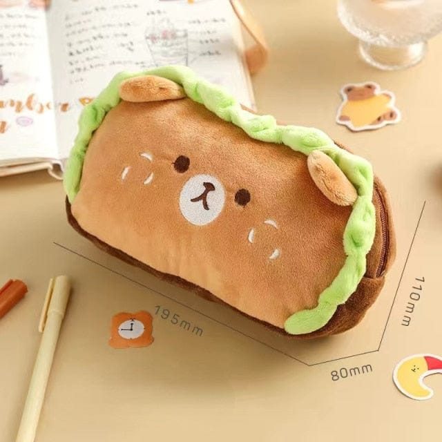 Kawaii Dog Roll Burger Pencil Case