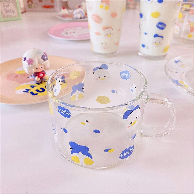 Kawaii Duck Summer Glass Plate / Cup Collection