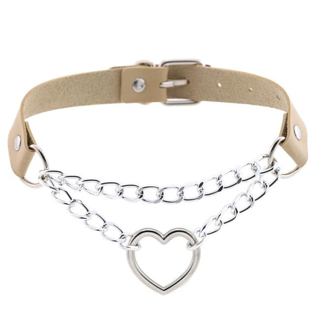 Kawaii Goth Heart Chain Choker | 16 Colours