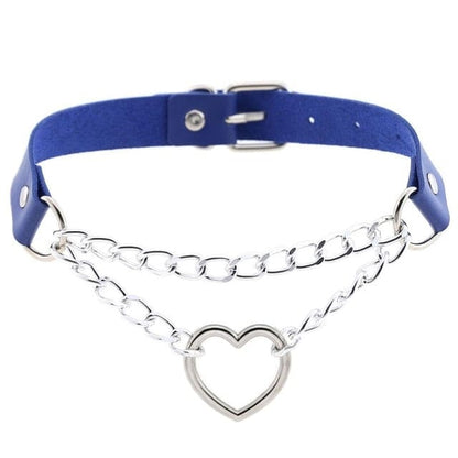 Kawaii Goth Heart Chain Choker | 16 Colours