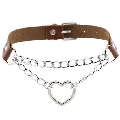 Kawaii Goth Heart Chain Choker | 16 Colours