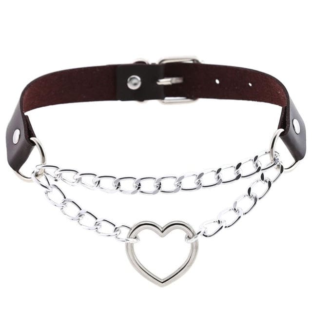 Kawaii Goth Heart Chain Choker | 16 Colours