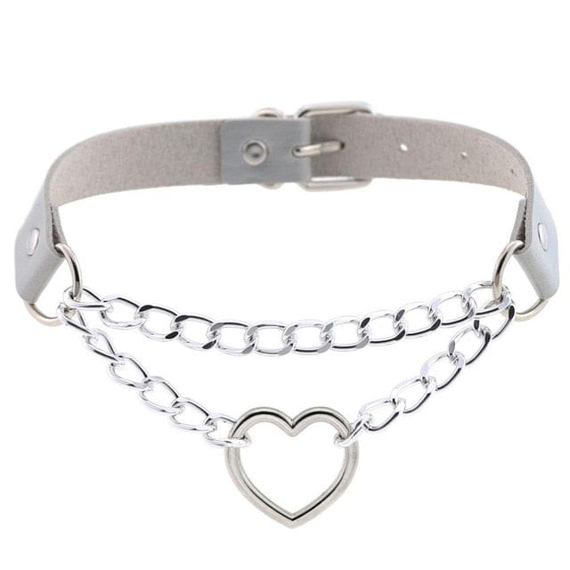 Kawaii Goth Heart Chain Choker | 16 Colours