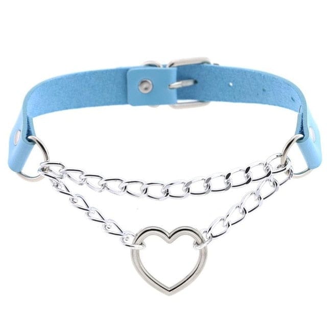 Kawaii Goth Heart Chain Choker | 16 Colours