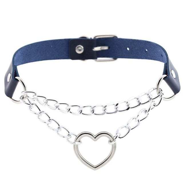 Kawaii Goth Heart Chain Choker | 16 Colours