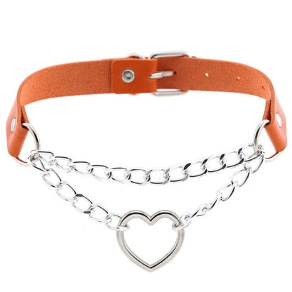 Kawaii Goth Heart Chain Choker | 16 Colours