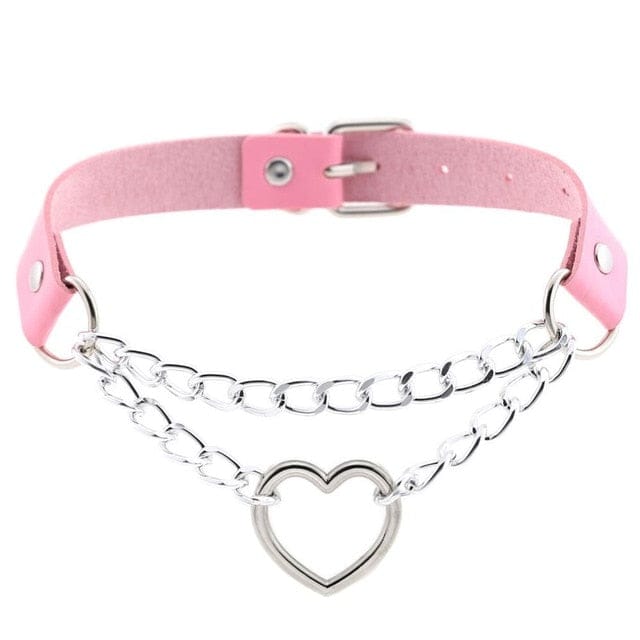 Kawaii Goth Heart Chain Choker | 16 Colours