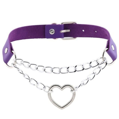 Kawaii Goth Heart Chain Choker | 16 Colours