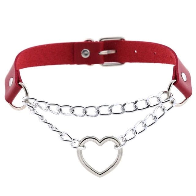 Kawaii Goth Heart Chain Choker | 16 Colours