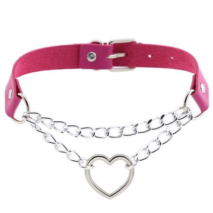 Kawaii Goth Heart Chain Choker | 16 Colours