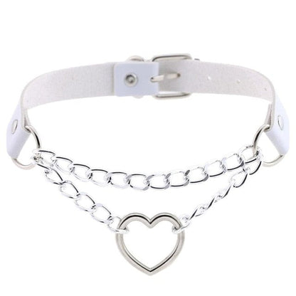 Kawaii Goth Heart Chain Choker | 16 Colours