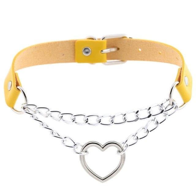 Kawaii Goth Heart Chain Choker | 16 Colours