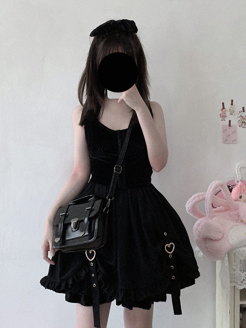 Black velvet cheap belt skirt