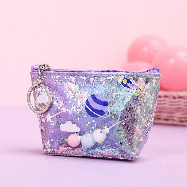 Kawaii Space Glitter Pencil case