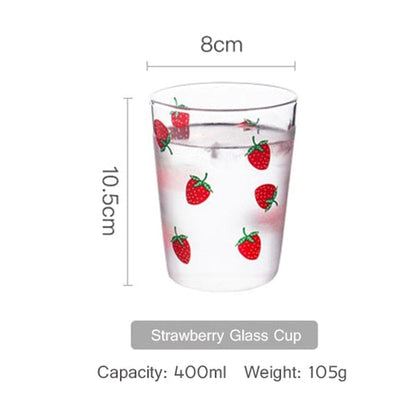 Kawaii Strawberry Glass Water Jug + Cup