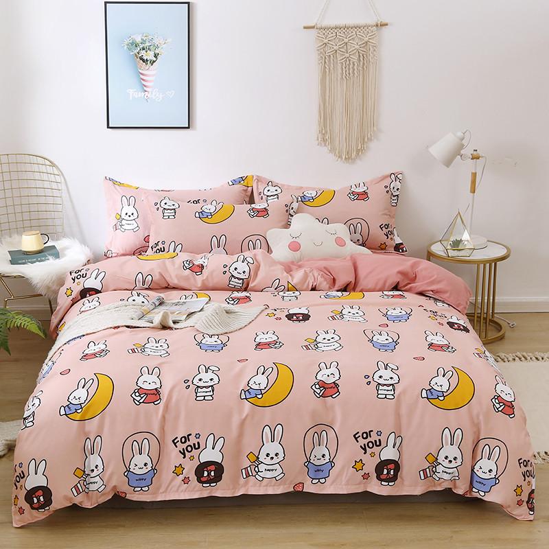 Korean Bunny and Carrot Print Supreme Polyester Bedding Set - Youeni