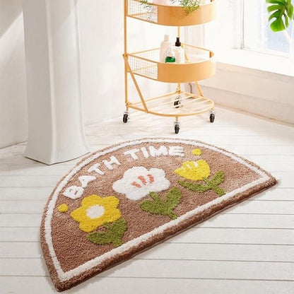 Elegant Blossom-Printed Anti-Slip Bath Mat