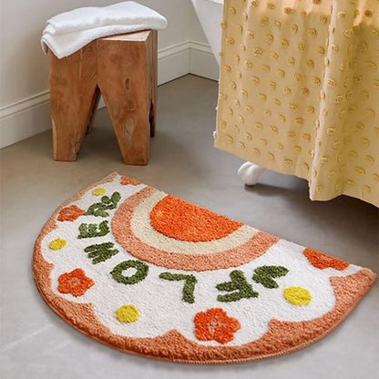 Elegant Blossom-Printed Anti-Slip Bath Mat