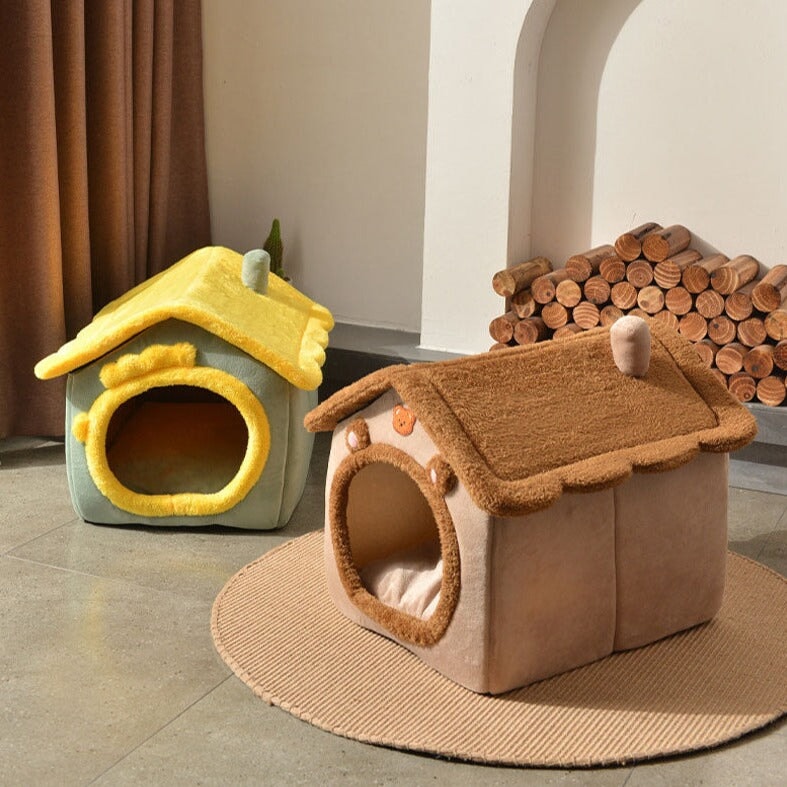 Brown Bear Soft Cat Dog Pet House Kennel