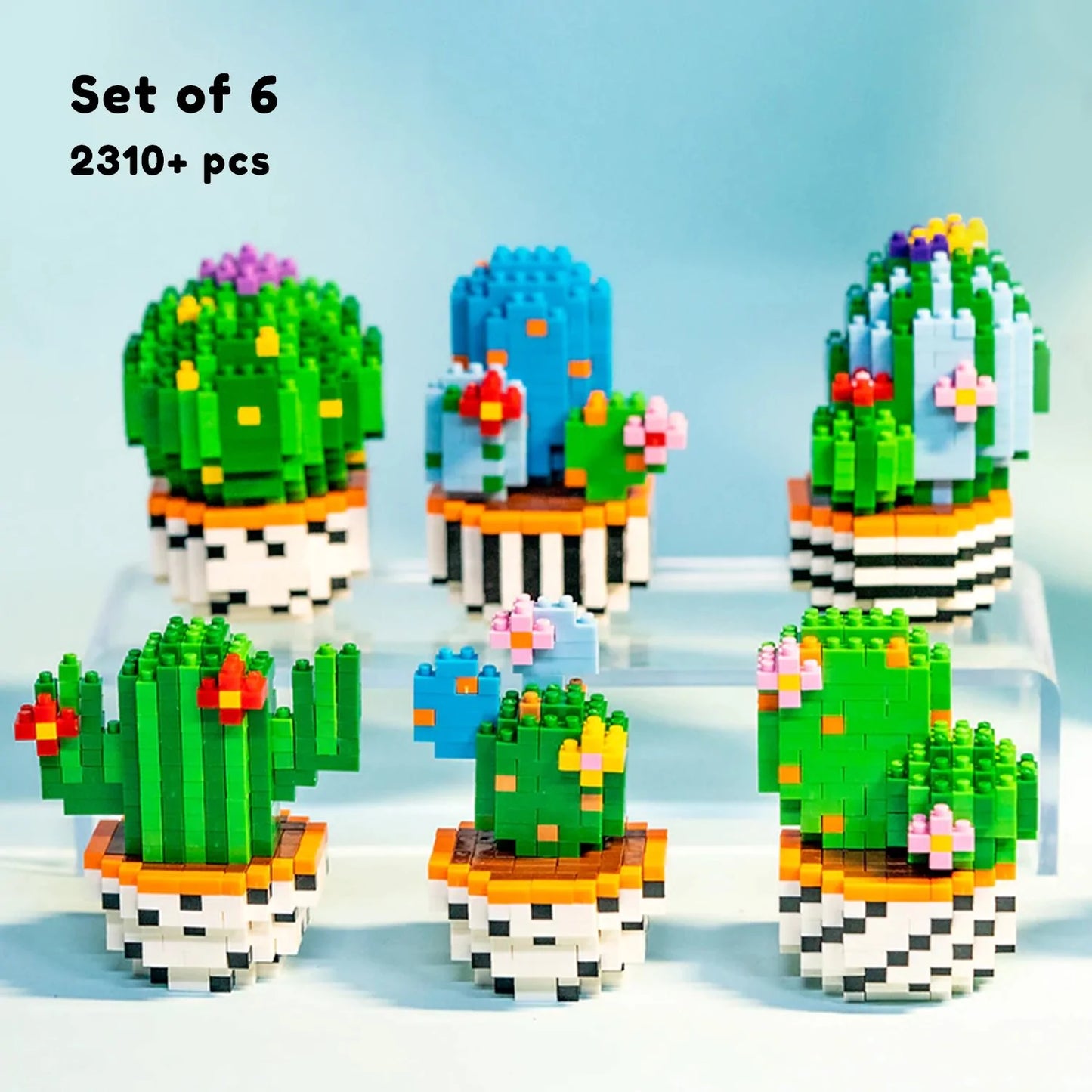 Nano Cactus and Succulent Plant Pot Building Set