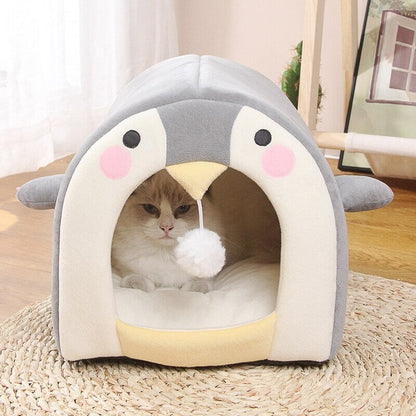 Cat Dog Beds Cave Happy Penguin Hideout