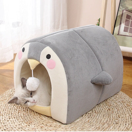 Cat Dog Beds Cave Happy Penguin Hideout